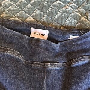Frame Jersey skinny crop in denim